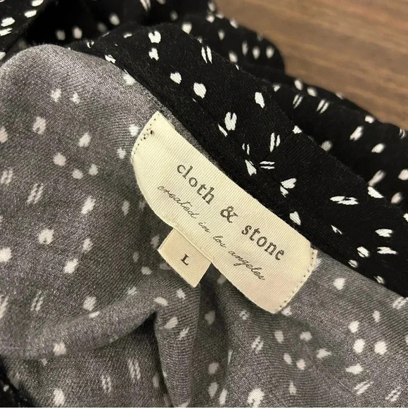 🩷 Cloth & Stone Black and White V-Neck Mini Dress - Picture 5 of 9